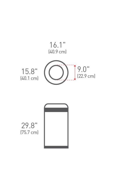 Кошче за боклук, 60 L, неръждаема стомана - simplehuman