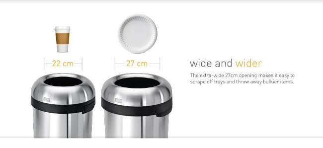 Кошче за боклук, 80 L, неръждаема стомана - simplehuman