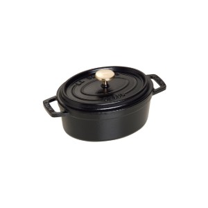 "Cocotte" овална тенджера за готвене, от чугун, 15 см /0,6 л, Black - Staub