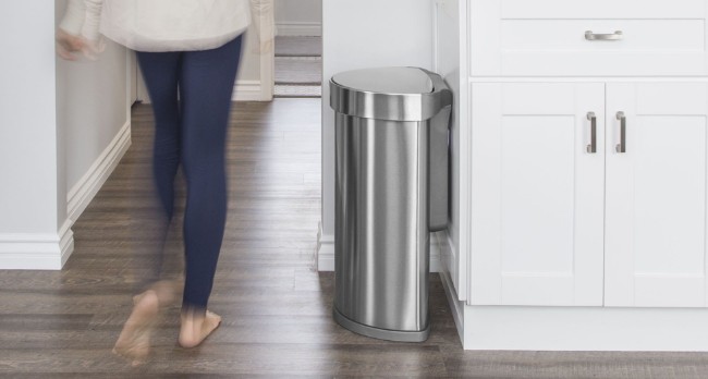 Кофа за боклук със сензор, полукръгла, 45 л, неръждаема стомана - simplehuman