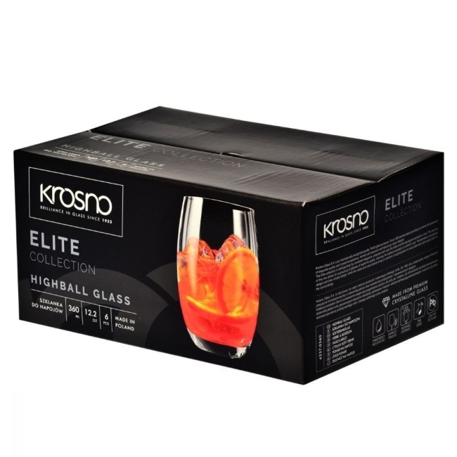 Комплект 6 чаши за вода "Елит", 360 мл - Кросно