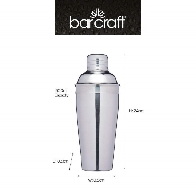 Шейкър за коктейли от неръждаема стомана 500 мл "BarCraft" - от Kitchen Craft