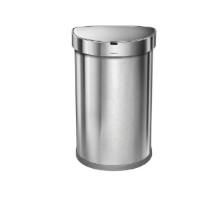 Кофа за боклук със сензор, полукръгла, 45 л, неръждаема стомана - simplehuman