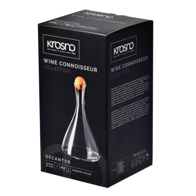 Декантер, кристално стъкло, 1 л, "Wine Connoisseur" - Krosno