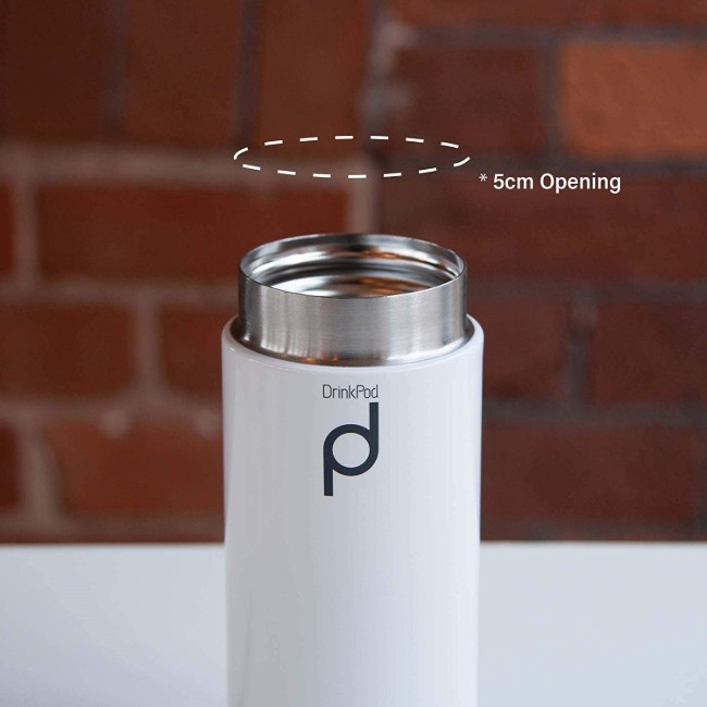 "DrinkPod" термоизолираща бутилка, неръждаема стомана, 200 мл, Бяла - Grunwerg 