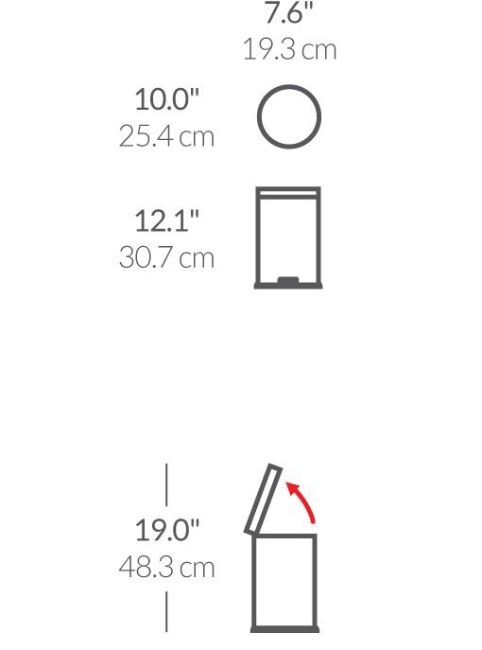 Кошче за боклук с педал, 4.5 L, неръждаема стомана, бяло - simplehuman