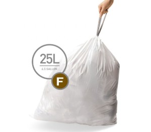 Торби за боклук, код F, 25 L / 20 бр., пластмасови - simplehuman
