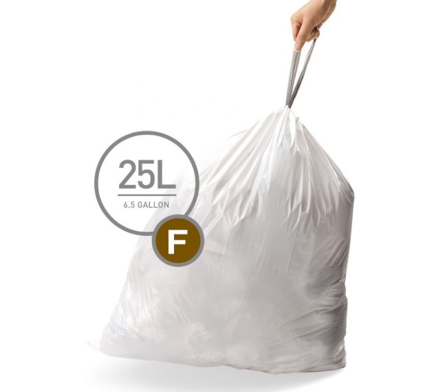 Торби за боклук, код F, 25 L / 20 бр., пластмасови - simplehuman