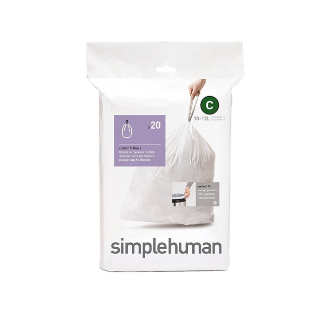 Торби за боклук, код C, 10-12 L / 20 бр., пластмаса - simplehuman