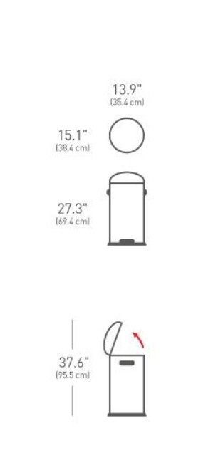 Кошче за боклук с педал, 30 л, неръждаема стомана - simplehuman