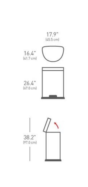 Кошче за боклук с педал, 60 L, неръждаема стомана - марка "simplehuman"