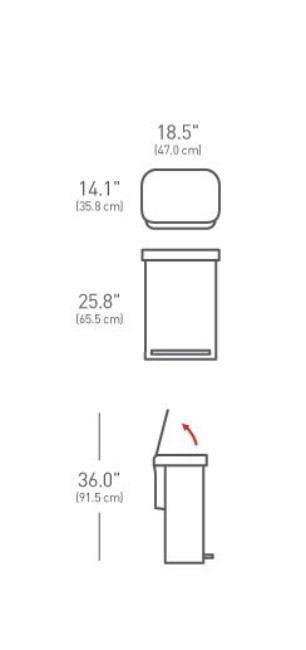 Кошче за боклук с педал, 55 л, неръждаема стомана - simplehuman
