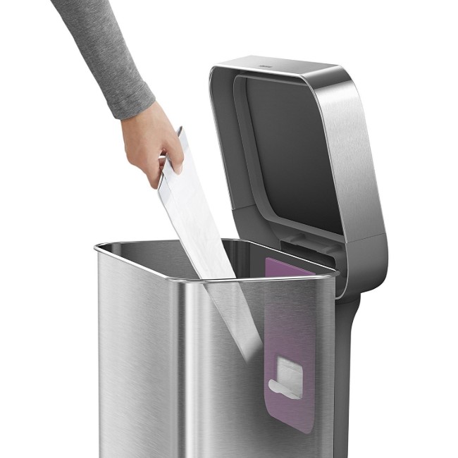 Кошче за боклук с педал, 45 л, неръждаема стомана - simplehuman