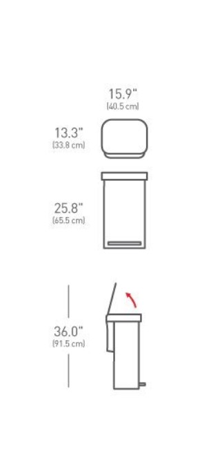Кошче за боклук с педал, 45 л, неръждаема стомана - simplehuman