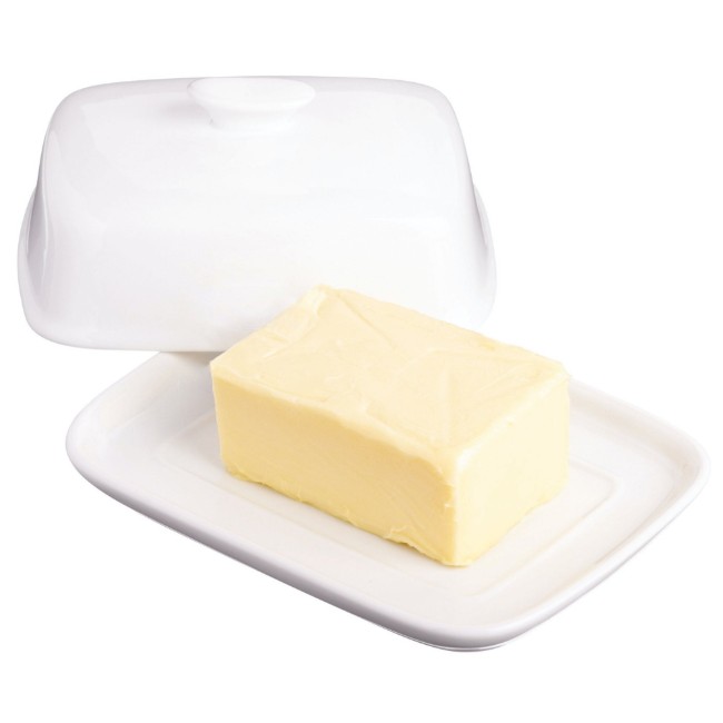 Поставка за масло с капак, 18 х 14 см, изработена от порцелан - от Kitchen Craft
