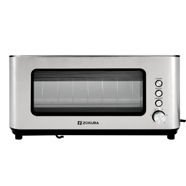 Тостер с 2 слота, със стъклен прозорец, 1200 W - Zokura