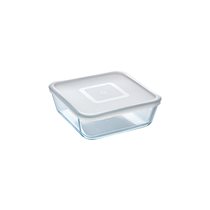 Квадратен контейнер за храна, с пластмасов капак, изработен от термоустойчиво стъкло "Cook & Freeze", 2 L - Pyrex