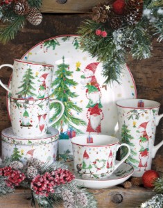 Комплект за сервиране на чай от порцелан, 350 мл, "READY FOR CHRISTMAS" - Easy Life