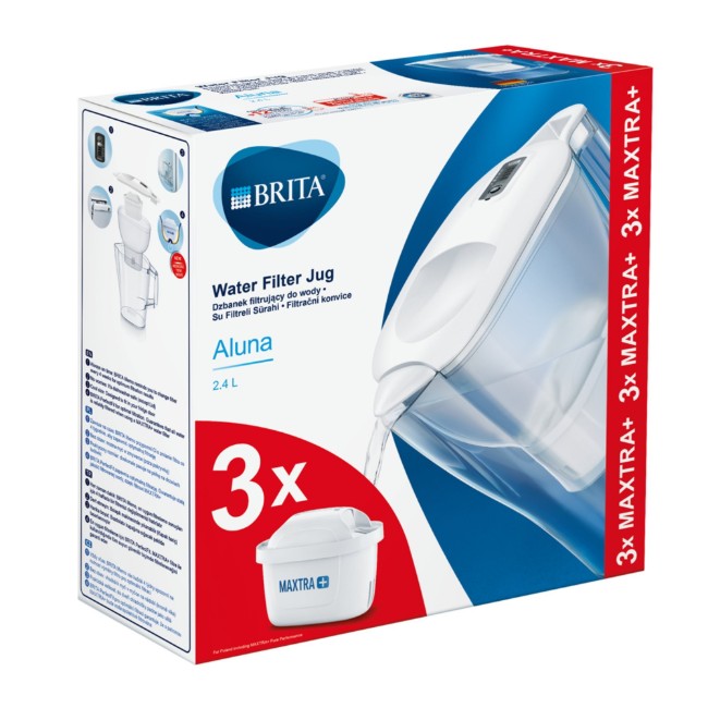 "Стартов пакет", състоящ се от BRITA Aluna, 2,4 L + 3 Maxtra+ филтъра
