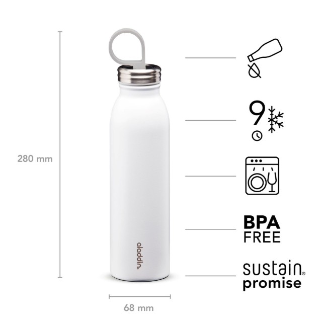 "Chilled Thermavac" бутилка от неръждаема стомана 550 мл, Снежинка Бяла - Aladdin