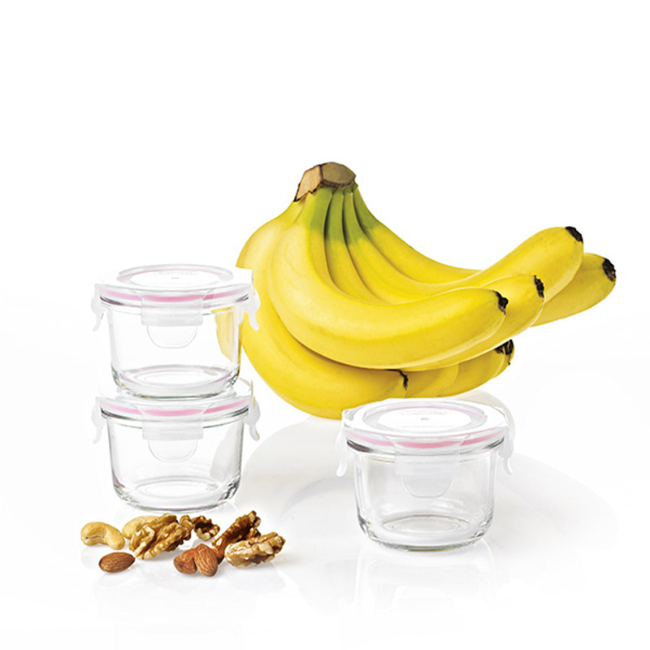 Комплект от 3 стъклени гювечета, 165 мл - Glasslock