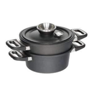 Комплект за готвене на пара от 3 части, алуминий, 33 x 26 см/6 L, овален - AMT Gastroguss