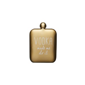 Бутилка с надпис „Vodka made me do it“, 175 ml, неръждаема стомана - BarCraft