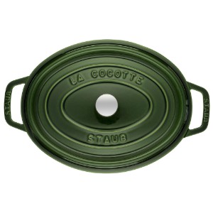 "Cocotte" овална тенджера за готвене, изработена от чугун 33 см/6,7 л, <<Basil>> - Staub