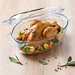Овален съд с капак, изработен от термоустойчиво стъкло, "Slow Cook", 4,4 л + 1,4 л - Pyrex