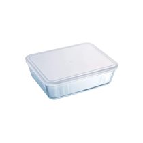 Правоъгълен контейнер за храна, с пластмасов капак, изработен от термоустойчиво стъкло "Cook & Freeze", 2.6 L - Pyrex