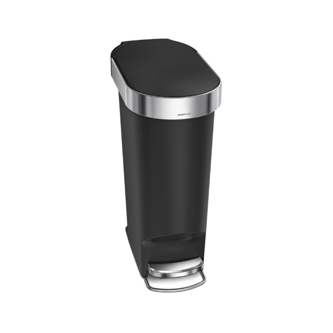 Кофа за боклук "Slim", с педал, 40 L, пластмаса, Черен - simplehuman