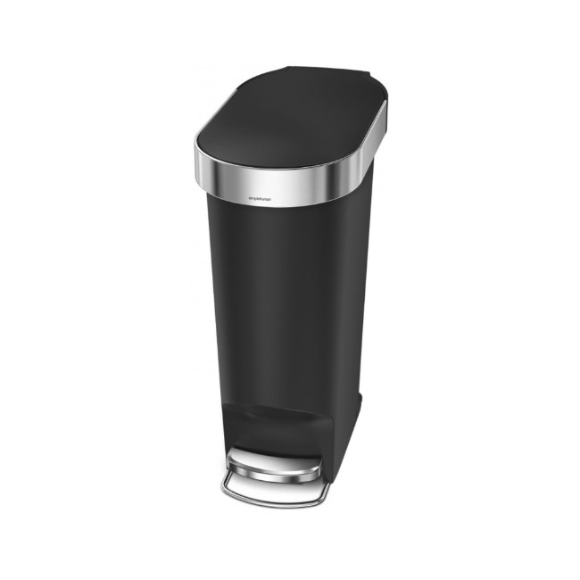 Кофа за боклук "Slim", с педал, 40 L, пластмаса, Черен - simplehuman