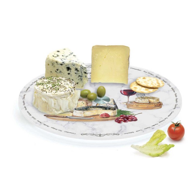 Въртящ поднос "Les Fromages", изработен от стъкло, 32 см - Нуова R2S