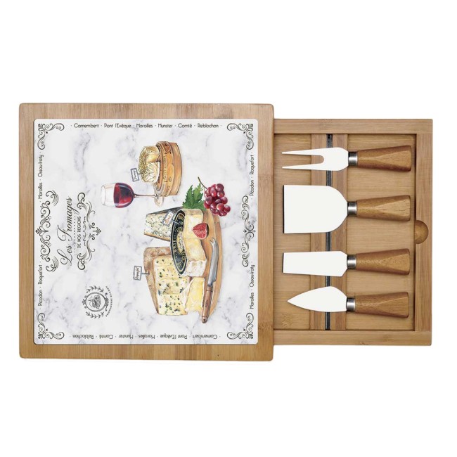 Комплект за сервиране на сирене "Les Fromages" от 6 части, 25,5 x 25,5 см - Easy Life