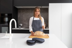 Комплект 2 ръкавици за фурна, 14 х 18 см, "Stella", Черни - Tiseco
