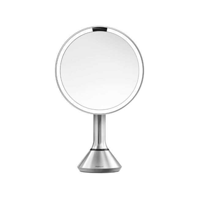 Огледало за грим с контрол на яркостта, 20 см, "Brushed" - simplehuman