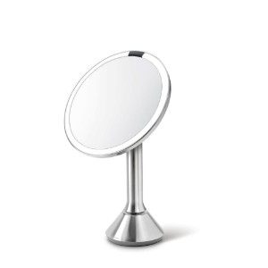Огледало за грим с контрол на яркостта, 20 см, "Brushed" - simplehuman