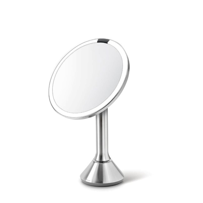 Огледало за грим с контрол на яркостта, 20 см, "Brushed" - simplehuman