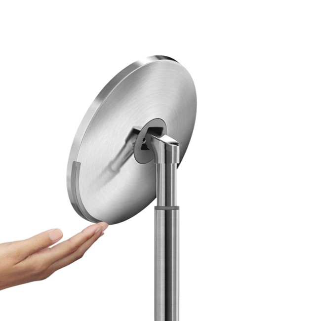 Огледало за грим с контрол на яркостта, 20 см, "Brushed" - simplehuman