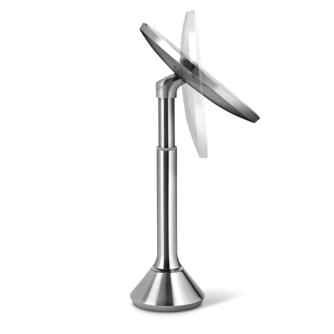 Огледало за грим с контрол на яркостта, 20 см, "Brushed" - simplehuman