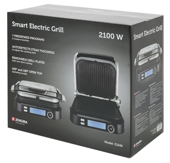 Електрическа скара, "Smart", 2100 W, 7 програми - Zokura