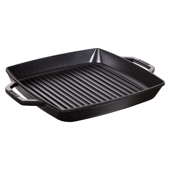 Грил квадратен тиган, чугун, 33 см, Black - Staub