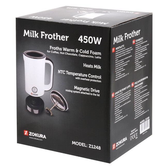 Електрически уред за разпенване на мляко, 450 W - Zokura