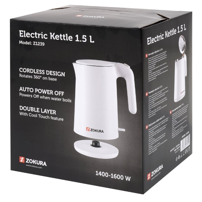 Електрическа кана 1,5 л, 1600  W - Zokura