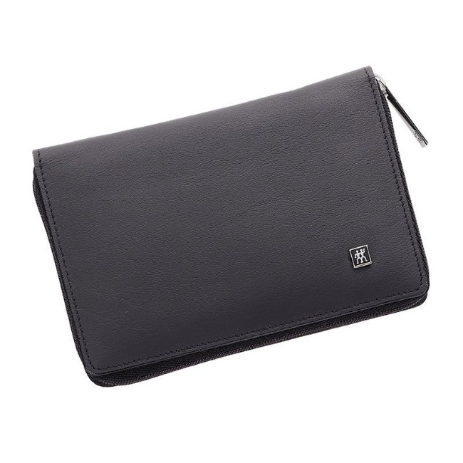 Комплект за грижа за ноктите от 8 части, сатенирана неръждаема стомана, черен кожен куфар - Zwilling TWINOX