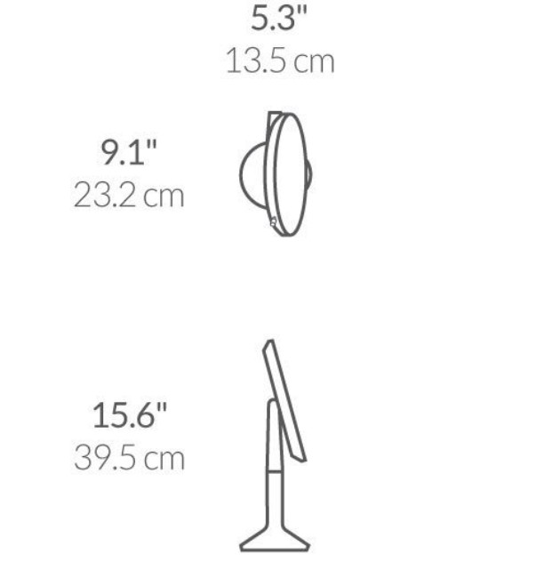 Огледало за грим със сензор, 23 см, Матирана неръждаема стомана - simplehuman
