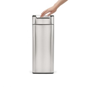 Тънък кош за боклук, с горен педал, 40 л, неръждаема стомана - simplehuman