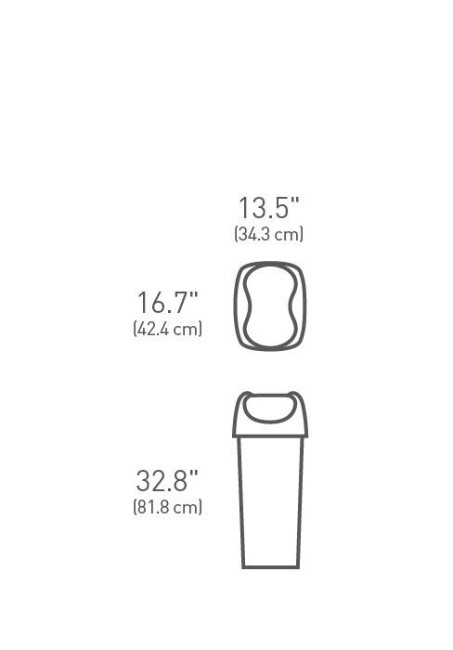 Кошче за боклук, 60 л, пластмаса - simplehuman
