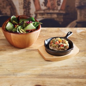 Мини тиган, чугунен, 11,5 см, с дървена стойка - Artesa