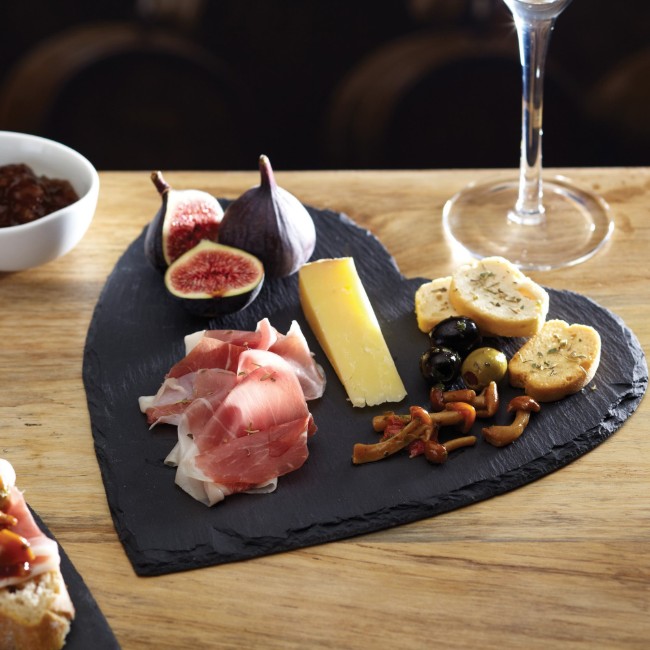 Чиния за сервиране на предястия, във формата на сърце, 25 см, шисти - от Artesa